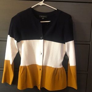 Ann Taylor Striped Peplum Jacket